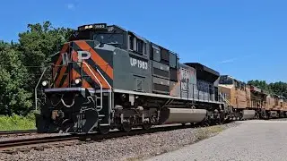 7-1-25 Chasing UP1983 leading the MASNL with a awesome horn and friendly engineer at Dexter, MO