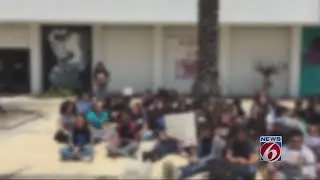 Students protest teacher's firing
