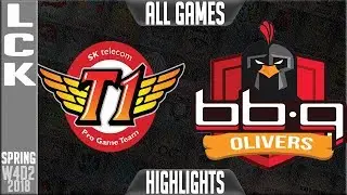 SKT vs BBQ Highlights ALL GAMES | LCK Week 4 Spring 2018 W4D2 | SKT T1 vs BBQ Olivers Highlights