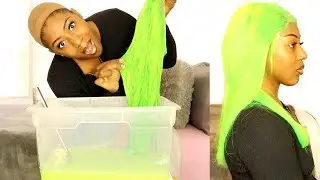 I WENT NEON GREEN!!😳🎾 // Dye Wig In Seconds (WATERCOLOR METHOD) ft. West Kiss