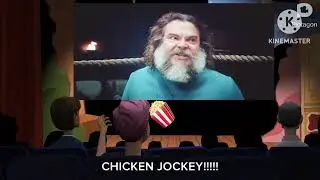 Johnny Throws Popcorn During The Chicken Jockey Scene/Grounded