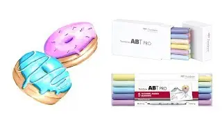 Vorstellung neue Tombow ABT Pro’s alkoholbasierte Marker | Tutorial Donut illustrieren