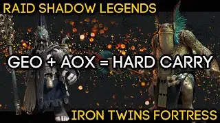 GEOMANCER + AOX Hard Carries Iron Twins 15 (Magic Affinity Team Showcase) | RAID: Shadow Legends