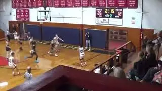 Freshman Samuel Prince cooking on the hardwood.