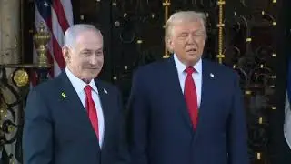 Netanyahu And Trump On The Steps Of The Mansion At Mar-a-Lago, Florida, USA (29 December 2025)