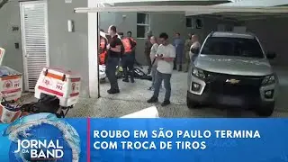 Roubo termina com quatro baleados e um bandido morto em SP | Jornal da Band