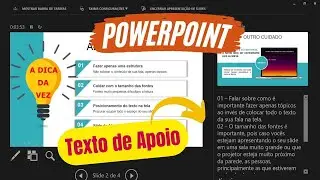 POWERPOINT: Texto de Apoio no modo apresentador
