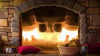 Rocket engine fireplace with realistic sound