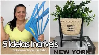 5 Ideias Incríveis pra decorar com Cabides e chapéu de palha!