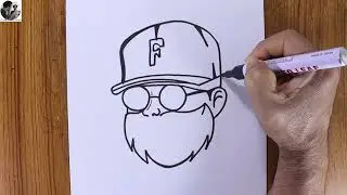 EASY DRAWING FREE FIRE CARTOON LOGO | FREE FIRE CHARACTER DRAWING EASY | FREE FIRE GAMBER DRAWING