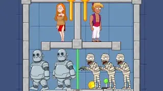 Robots vs Zompies Puzzle Spy New Gameplay ♡ Pull The Pin Game