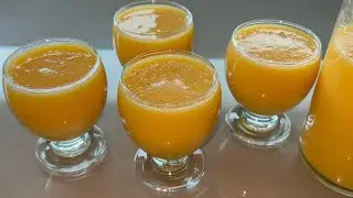 بدون حليب ولا سكر/عصير الكاكي الشتوي بثلاث مكونات فقط صحي منعش ولذيذ😋👌