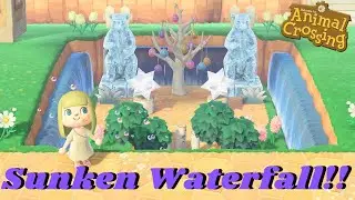 Fairycore Sunken Waterfall Speed Build!! ACNH Inspiration 🌲