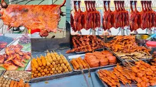Very Popular Grilled Duck, Chicken,Pork. fried frogs, Chicken internal organs Supper Mouthwatering