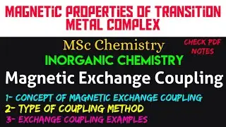 Magnetic Exchange Coupling - Concept+Types of Coupling+ Examples &bull;MSc Chemistry&bull; INORGANIC CHEMISTRY