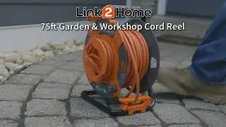 Link2Home Garden and Workshop Cord Reel 75 ft. Extension Cord &ndash; 14 AWG SJTW Cable