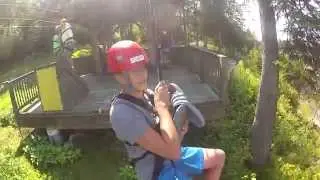 Zip-Line Over The Gorge in Grand-Falls, Canada