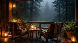 Intense Heavy Rain Sounds Inside a Cozy Forest Shelter for Calm Sleep