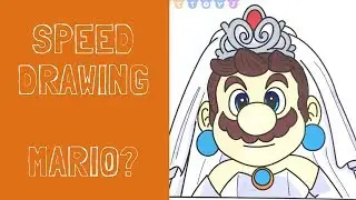 Speed Drawing Super Mario Odyssey, Mario in a Wedding Dress | Coloring Pages Videos for Kids
