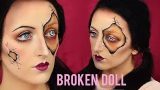 Haunted Broken Doll Halloween Makeup Tutorial