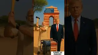 Modi & Trump Unite at India Gate | Desert Power & Friendship 🌍🔥 #funny #comedy #shorts #trump #tarif