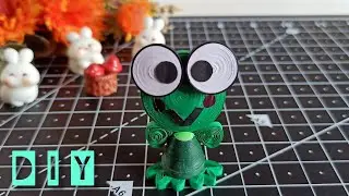 DIY: Paper quilling keroppi showpiece making idea | How to make keroppi with paper
