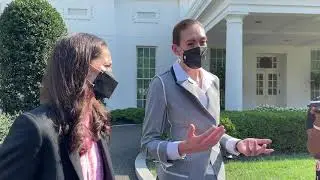 Sue Bird and Breanna Stewart after White House visit