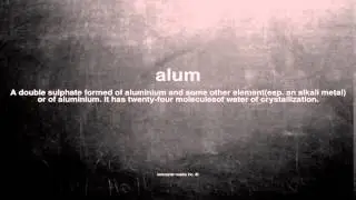 What does alum mean