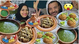 تحدي اكل/ع اللحمه الغاليه والخبيزه والملوخيه سفره كلها اكل بنحبه احمد خلع كتفي من الضربه العقاب تلج