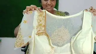 Net sleeve maggam work blouse designs//bridal wear  aari work blouse designs