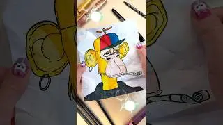 Paper Craft Trick with Popular NFT Bored Ape 🦧#boredape #papercraft #trick #nft #nftart #trickshots