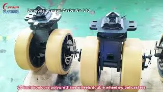 Shipping container casters with twist lock 20inch iron core pu double wheel casters #casters