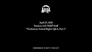 Seminar with the Nonhuman Rights Project (4/29/20)