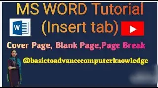 Microsoft word Tutorial / insert tab /page group