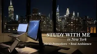 🩺3 Hour Study With Me LIVE in New York | 50/10 Pomodoro | Real Background Noise