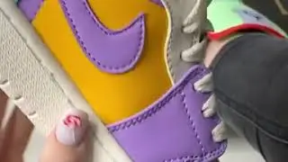 Nike Air Jordan 1 Mid White Purple Yellow