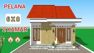 Desain Rumah Minimalis 6x8 Meter - 2 Kamar Tidur 