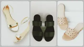 Solid open toe single strap flats sandals collection /Ladies flat sandals