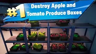Destroy Apple and Tomato Produce Boxes at The Orchard Farmers Market - Fortnite