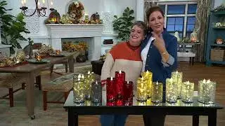 Set of 3 Illuminated Crackle Glass Candles by Valerie on QVC
