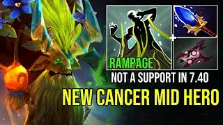 New Cancer Mid Hero Overpowered Scepter Buff Treant Protector - Easy 23 Minute GG! Dota 2