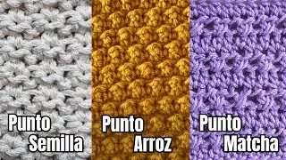 3 Puntos Hermosos a Crochet que Debes Aprender✨| Semilla, Matcha y Arroz