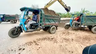 CÔNG NÔNG SIÊU KHỎE CHỞ ĐẤT SA LẦY CỰC CĂNG | Ô TÔ HOA MAI CHỞ CÁT |MÁY XÚC DOOSAN MÚC ĐẤT