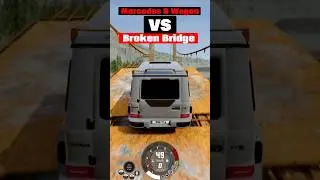 Mercedes G Wagon vs broken Bridge #mercedes #gwagon #amg #benz #brabus #wellplayed #beamng #shorts