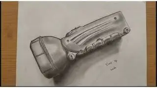 How to draw a torch light | How to draw a 3D torch light