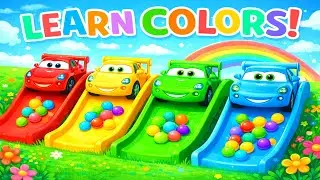 Learn 4 Colors with Cars | Red Green Yellow Blue | Kids Learning Video