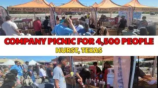 Large Corporate Picnic for 4,500 People in Hurst, Texas with BBQ Company Picnic Catering & Fun Foods