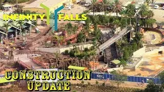 SeaWorld Orlando Infinity Falls / General Park Construction Update 6.27.18 Whitewater Supply Opens!