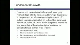 Session 10: Growth (Contd.), Terminal Value and Choosing a DCF Model