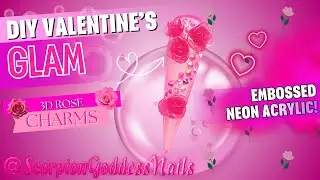 Ep. 0399 | DIY 3D Rose Nail Art on XXL Stiletto Tip 💅🏽 | Valentine’s Day Acrylic & Gel Nail Design